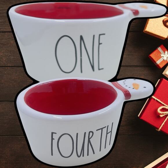 NWT Rae Dunn Snowman Measuring Cups - Set Of Four - Christmas Holiday Winter - Picture 8 of 12